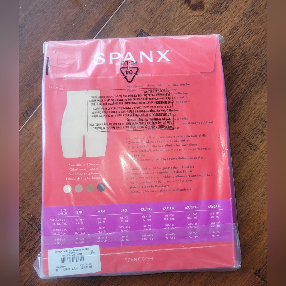 Spanx Higher Power Short High-Waisted Shaper Short 6" Inseam Soft Nude Size 3X - Picture 2 of 2